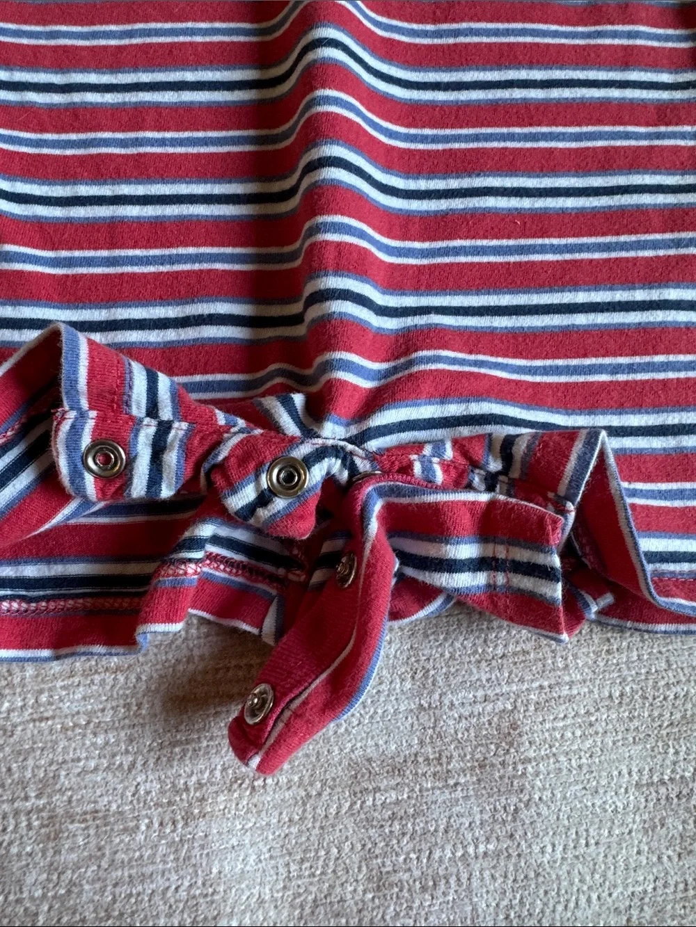 Ralph Lauren Baby - Red, Navy & White Striped Polo Shorts Romper size 6M